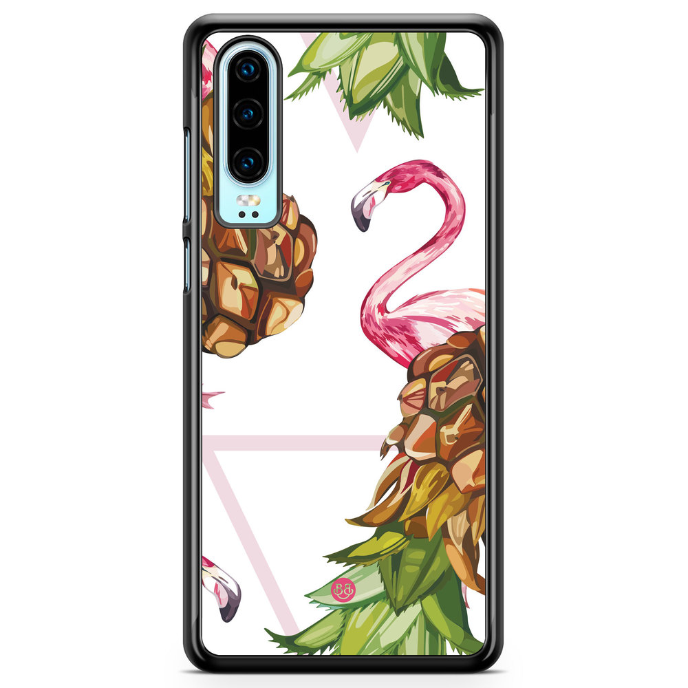 Huawei P30 Skal - Ananas & Flamingo