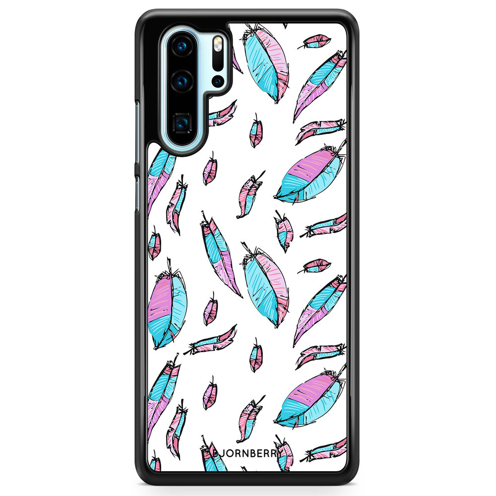 Huawei P30 Pro Case - Pink/Blue Feathers
