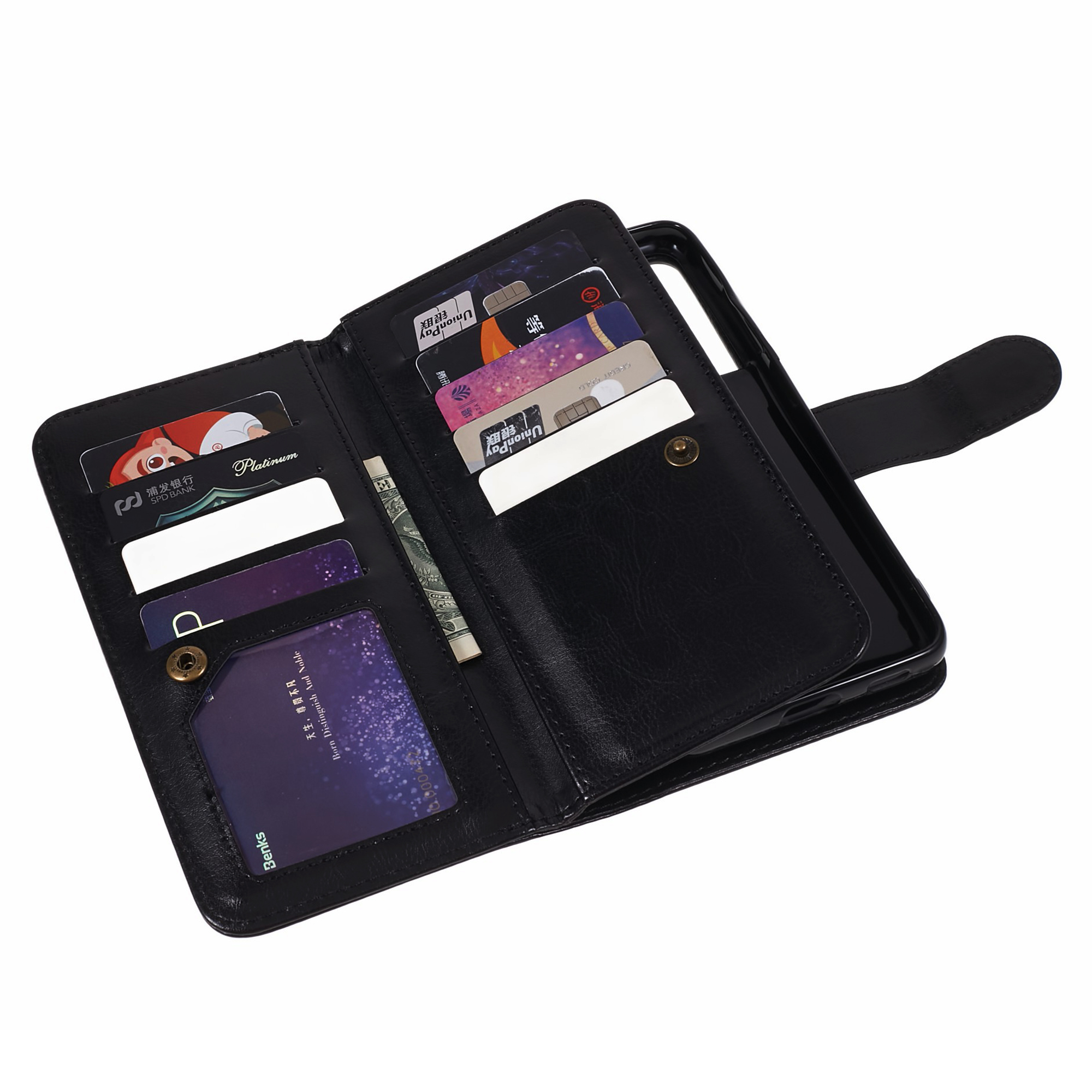 iPhone X/Xs Magnet Wallet Case 9 CARD SLOTS - Svart - 3