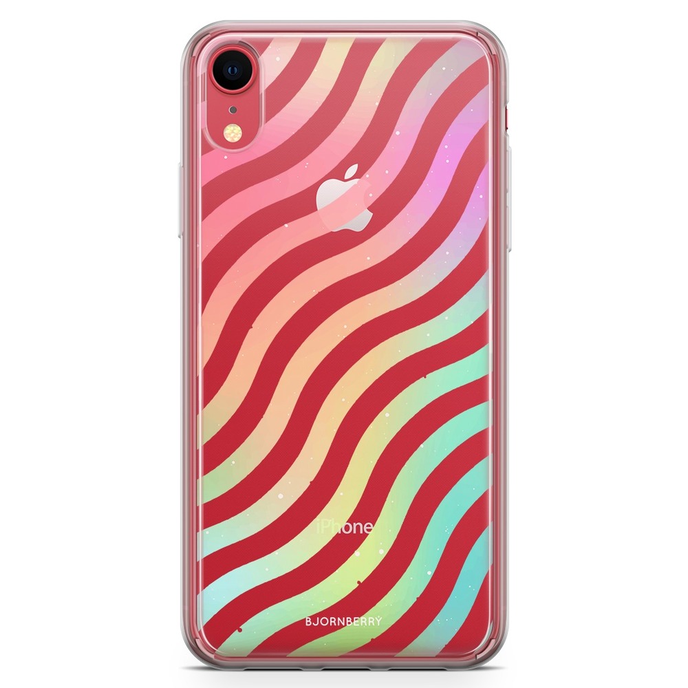 iPhone XR Fashion Skal - Vågig Regnbåge