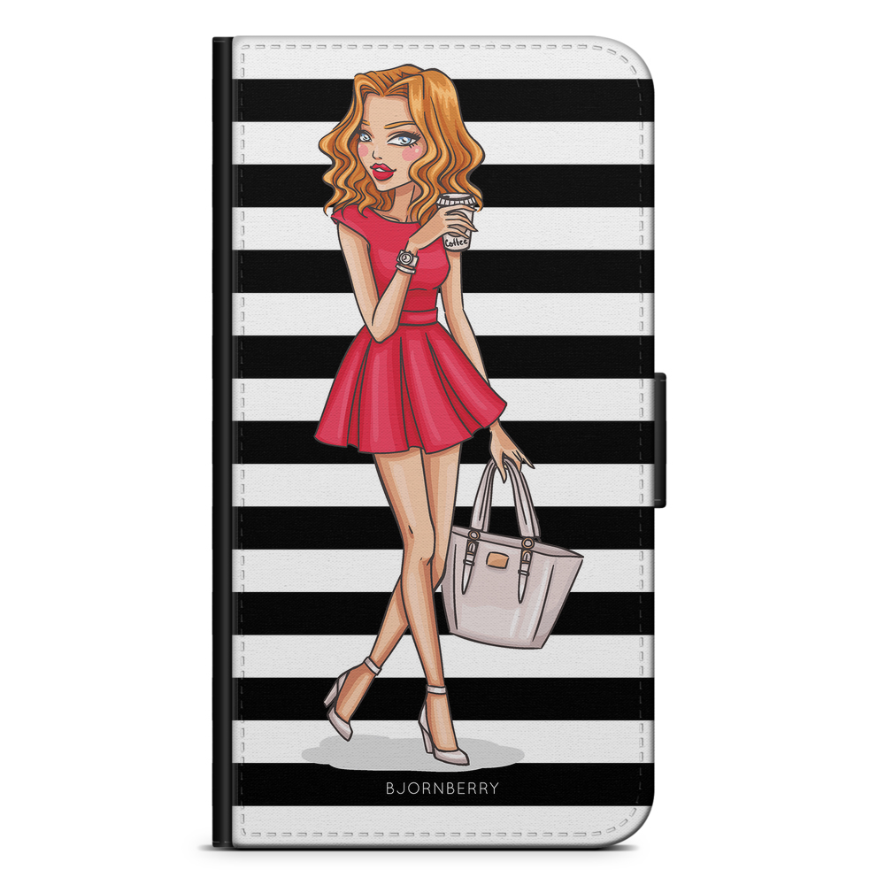 Sony Xperia X Performance Plånboksfodral - Modeskiss Dam Röd