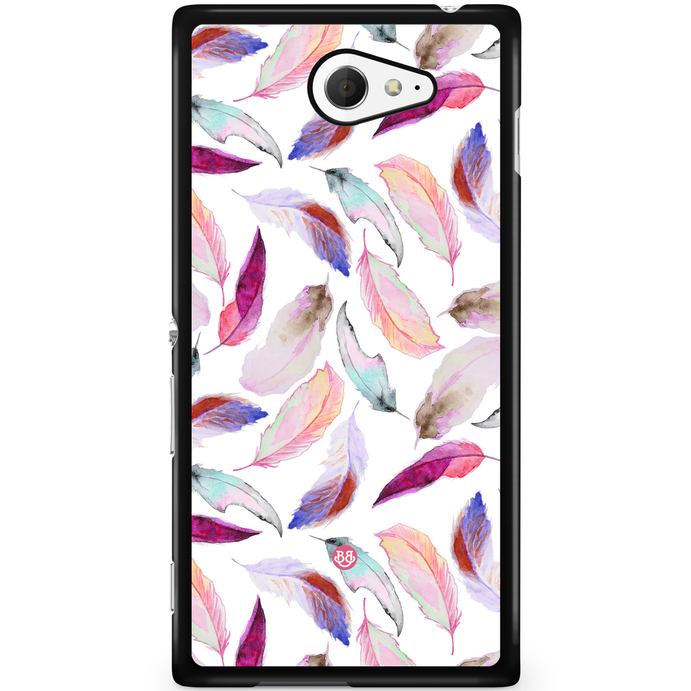 Sony Xperia M2 Aqua Case - Watercolor Feathers