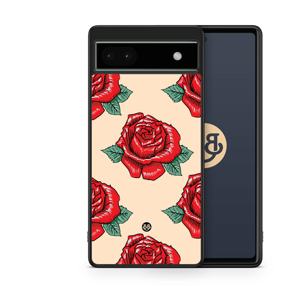 Google Pixel 6a Case - Rose Pattern