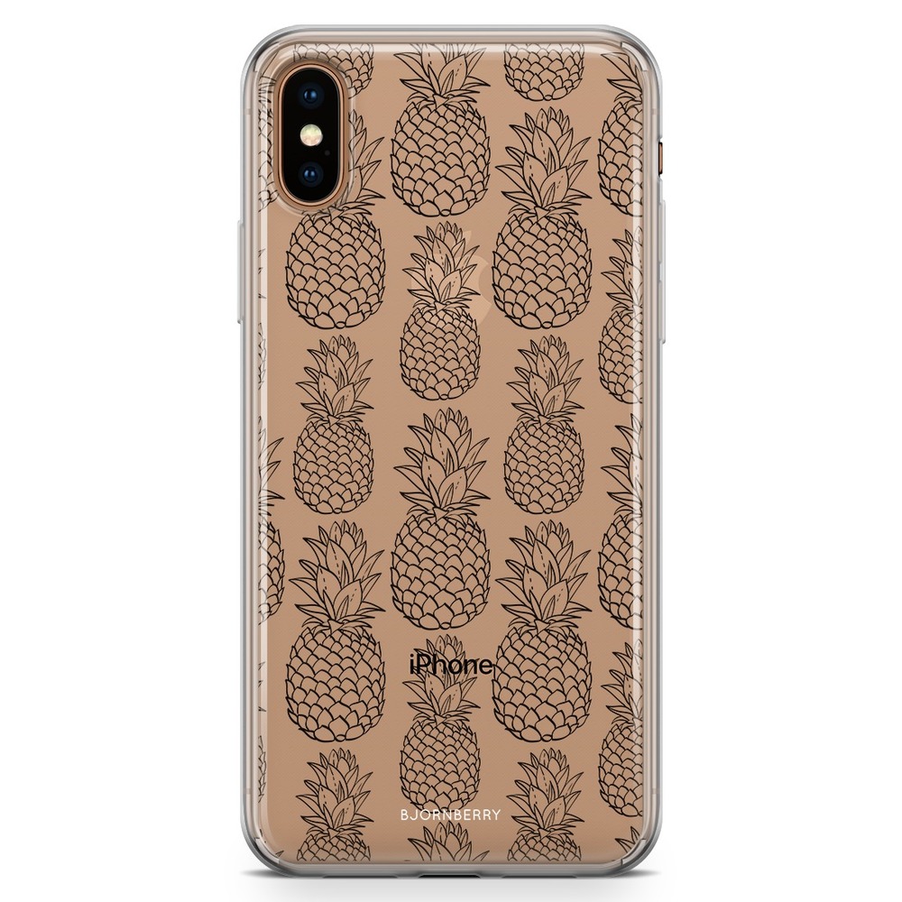 iPhone Xs Max Fashion Case - Black Pineapple