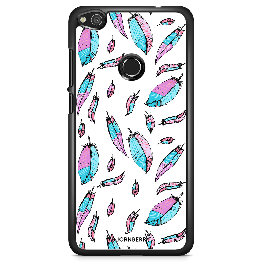 Huawei Honor 8 Lite Case - Pink/Blue Feathers