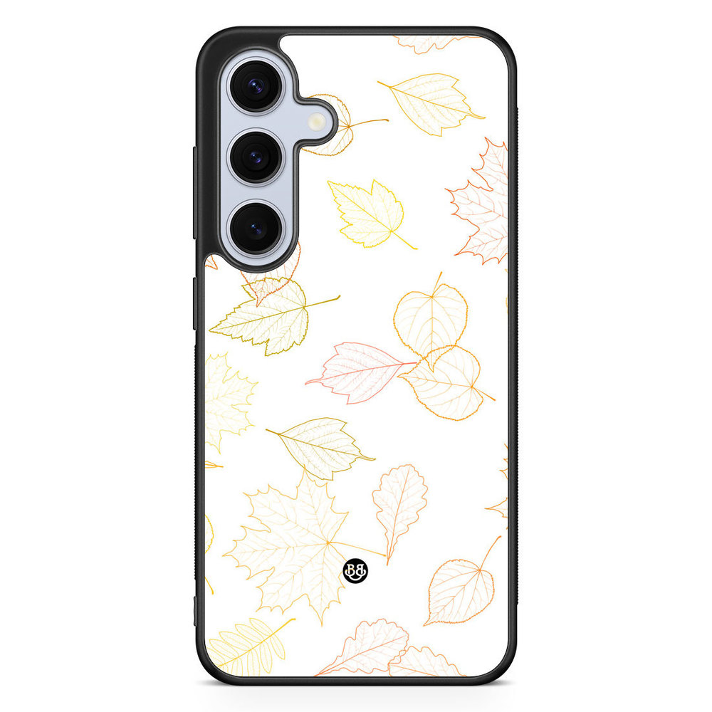 Samsung Galaxy S24 5G Case - White and Leaves