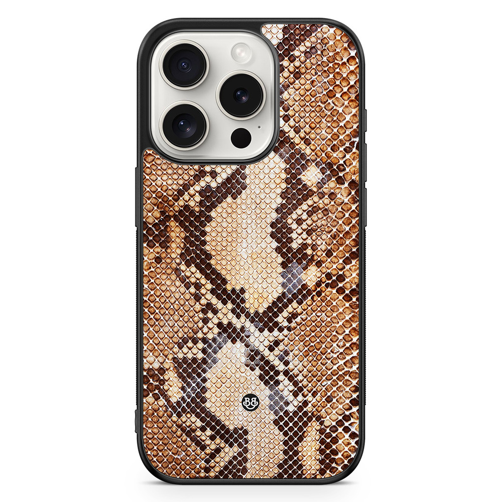 iPhone 15 Pro Case - Snakeskin Brown
