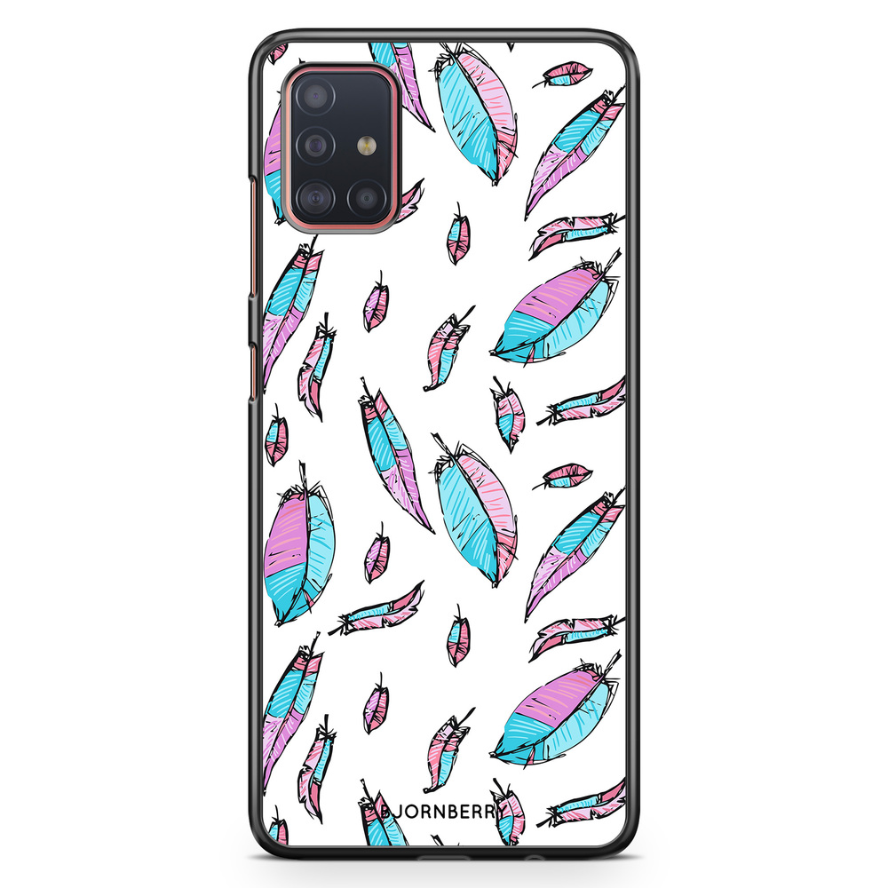 Samsung Galaxy A51 Case - Pink/Blue Feathers