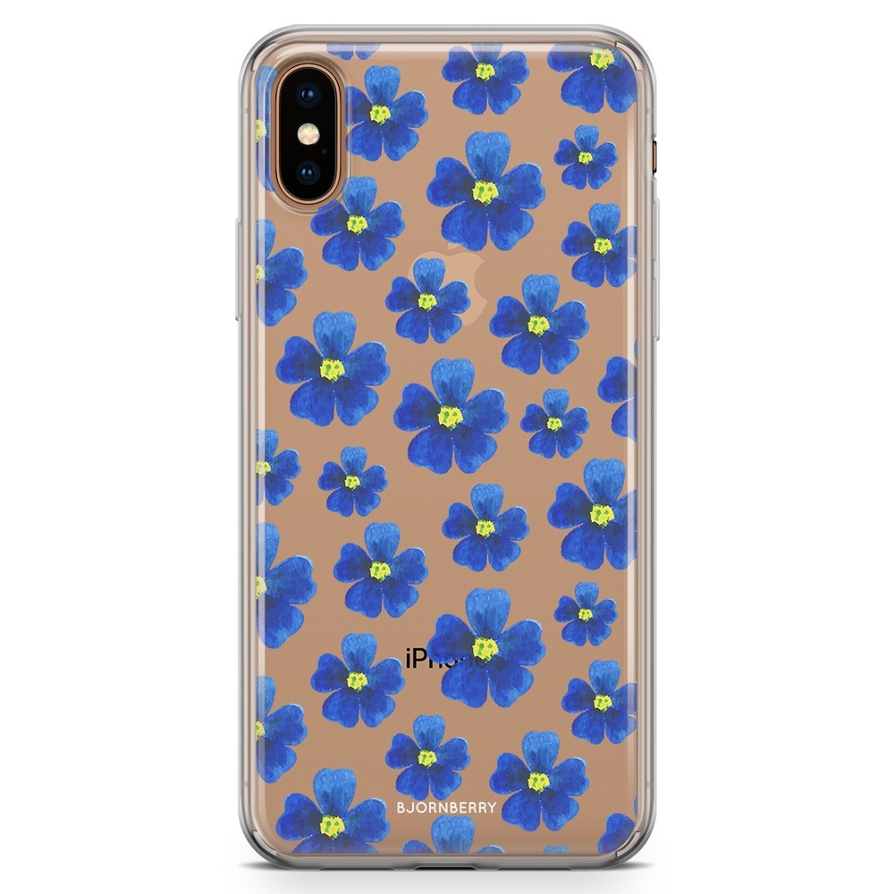 iPhone Xs Max Fashion Skal - Blå Blommor