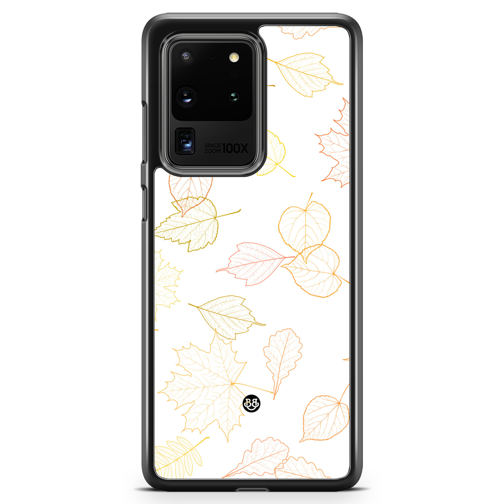 Samsung Galaxy S20 Ultra Skal - Vit med Löv
