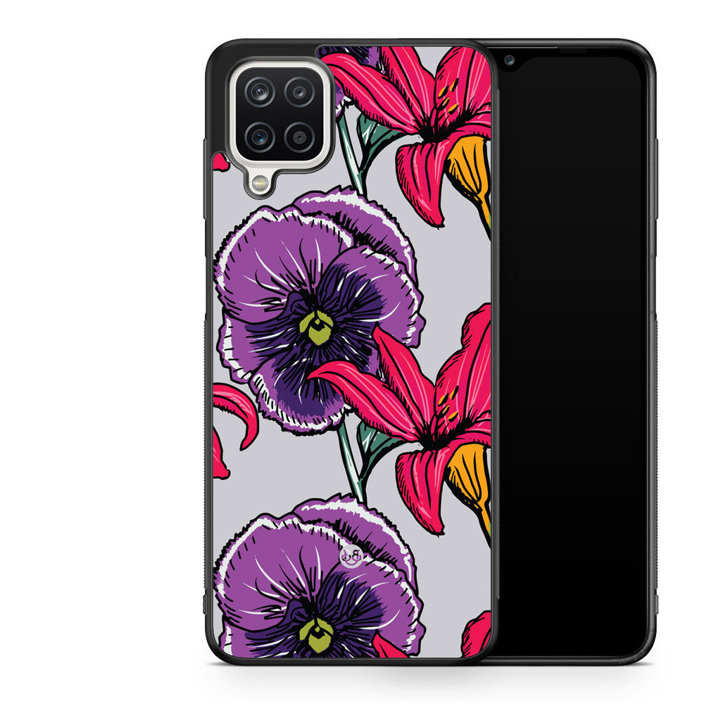 Samsung Galaxy A12 Case - Purple/Cerise Floral