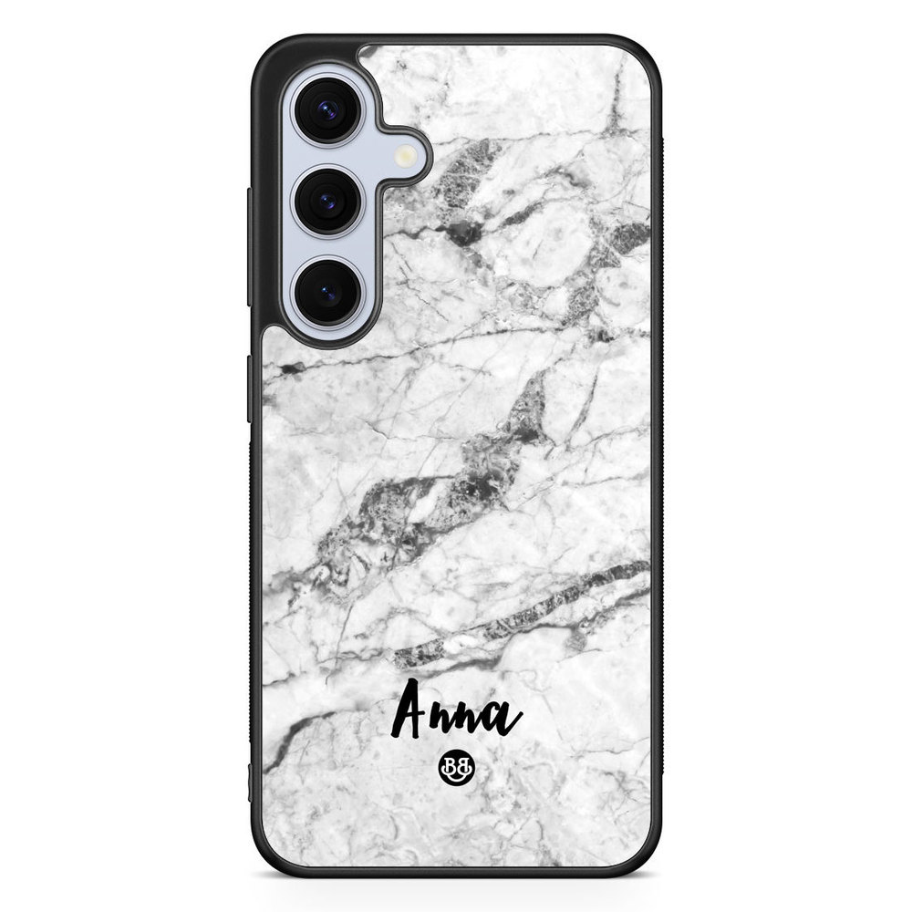 Samsung Galaxy S24 5G Custom Skal - White Marble Name