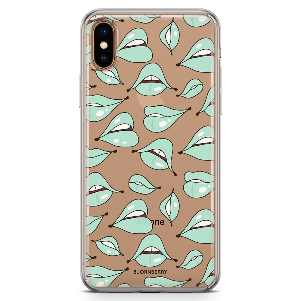 iPhone Xs Max Fashion Case - Green Lips