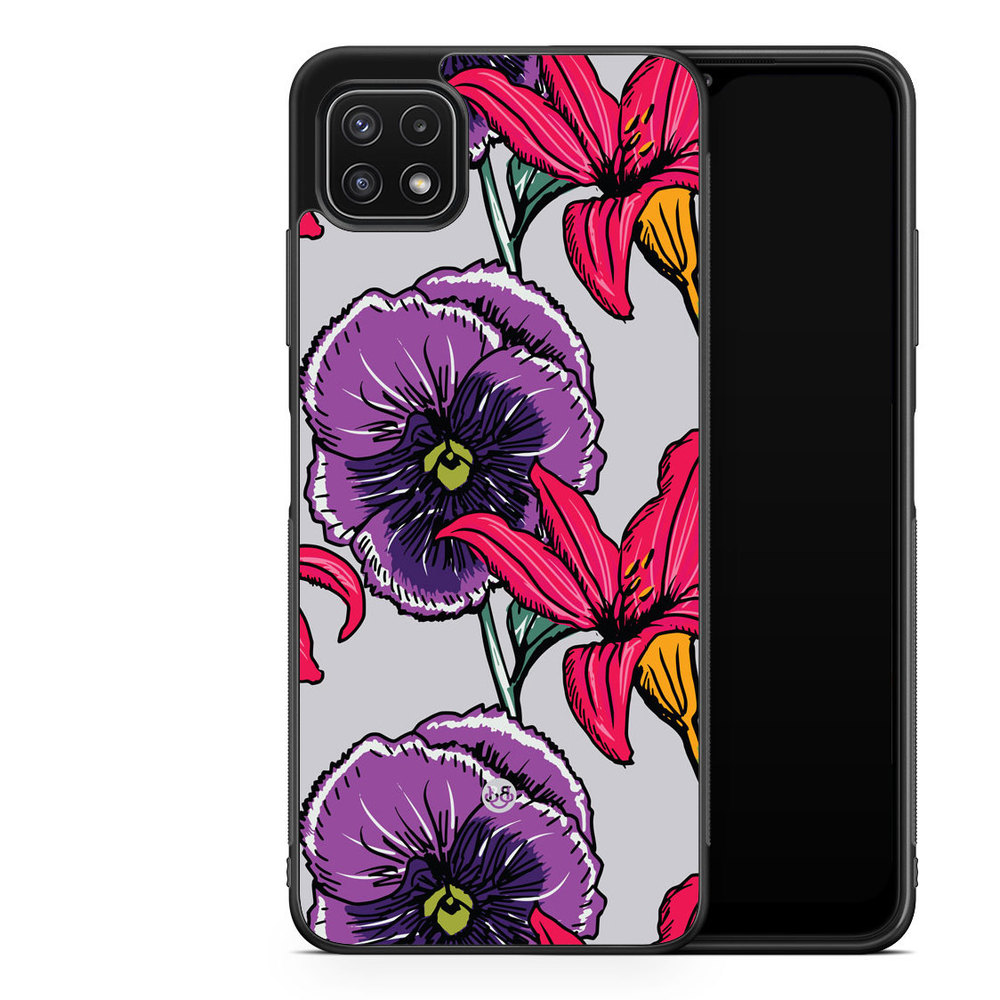 Samsung Galaxy A22 5G Case - Purple/Cerise Floral