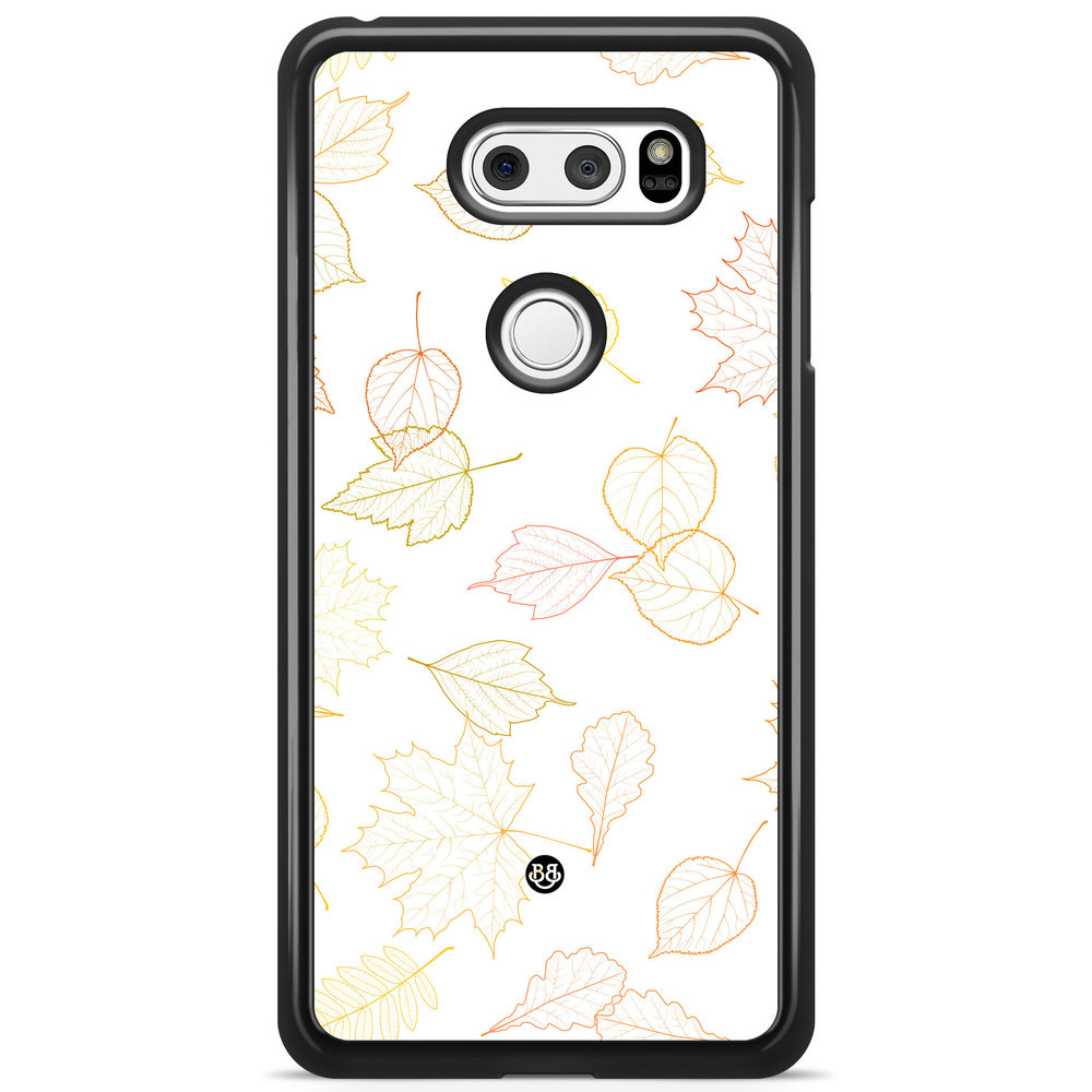 LG V30 Case - White and Leaves