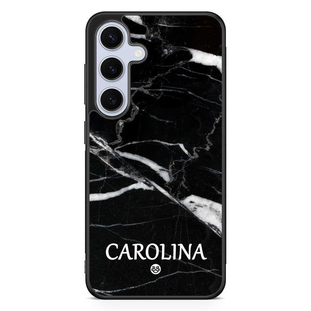 Samsung Galaxy S24 5G Custom Skal - Black Marble Name