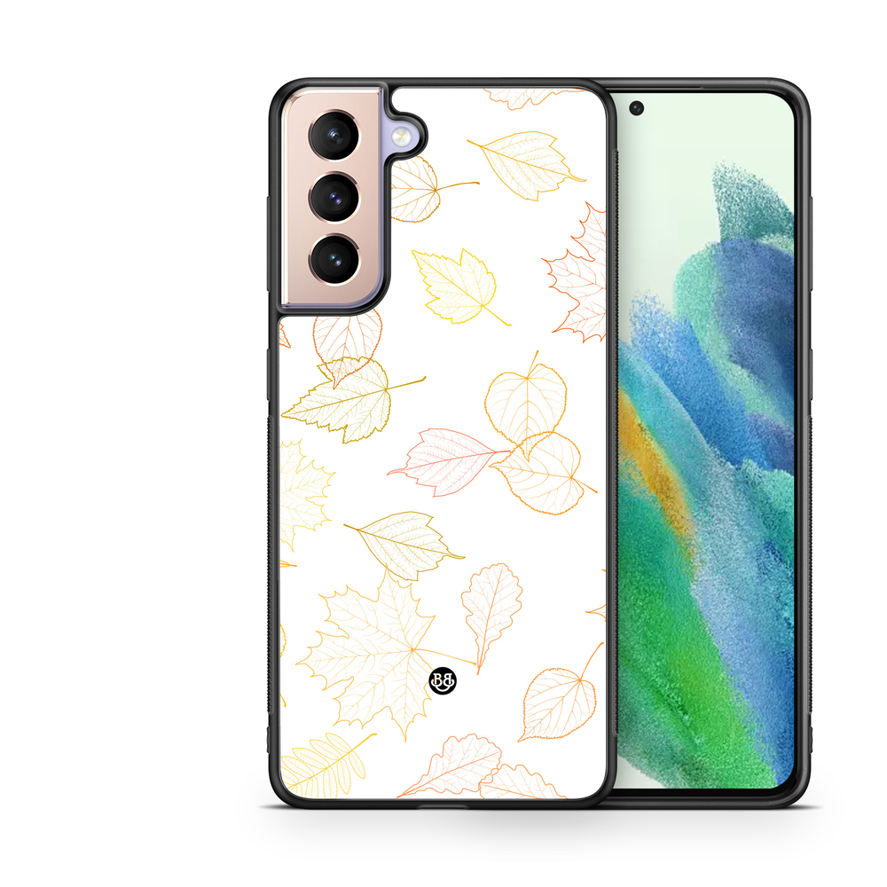Samsung Galaxy S21 FE 5G Case - White and Leaves