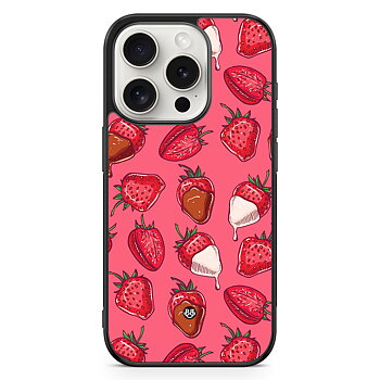 iPhone 15 Pro Skal - Jordgubbar & Choklad