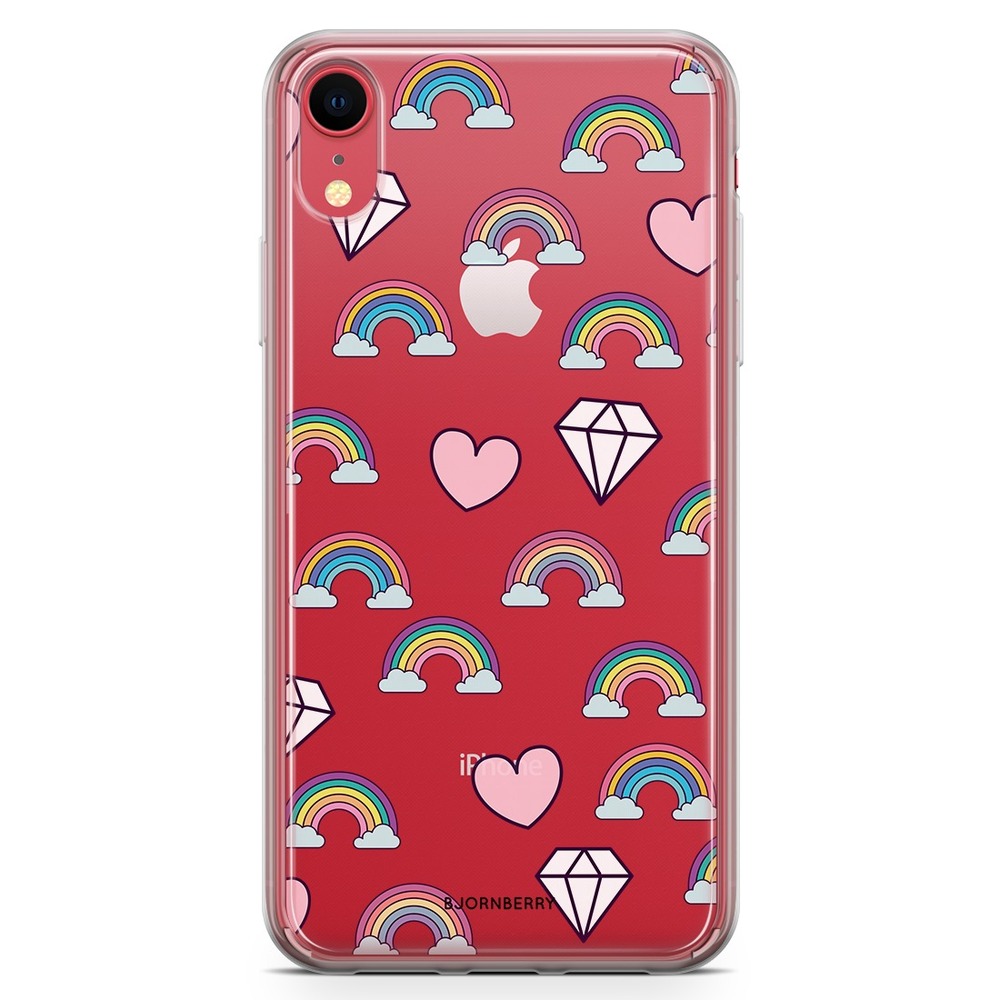 iPhone XR Fashion Case - Rainbows & Diamonds