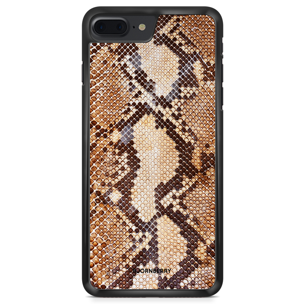 iPhone 8 Plus Skal - Brun Ormskinn