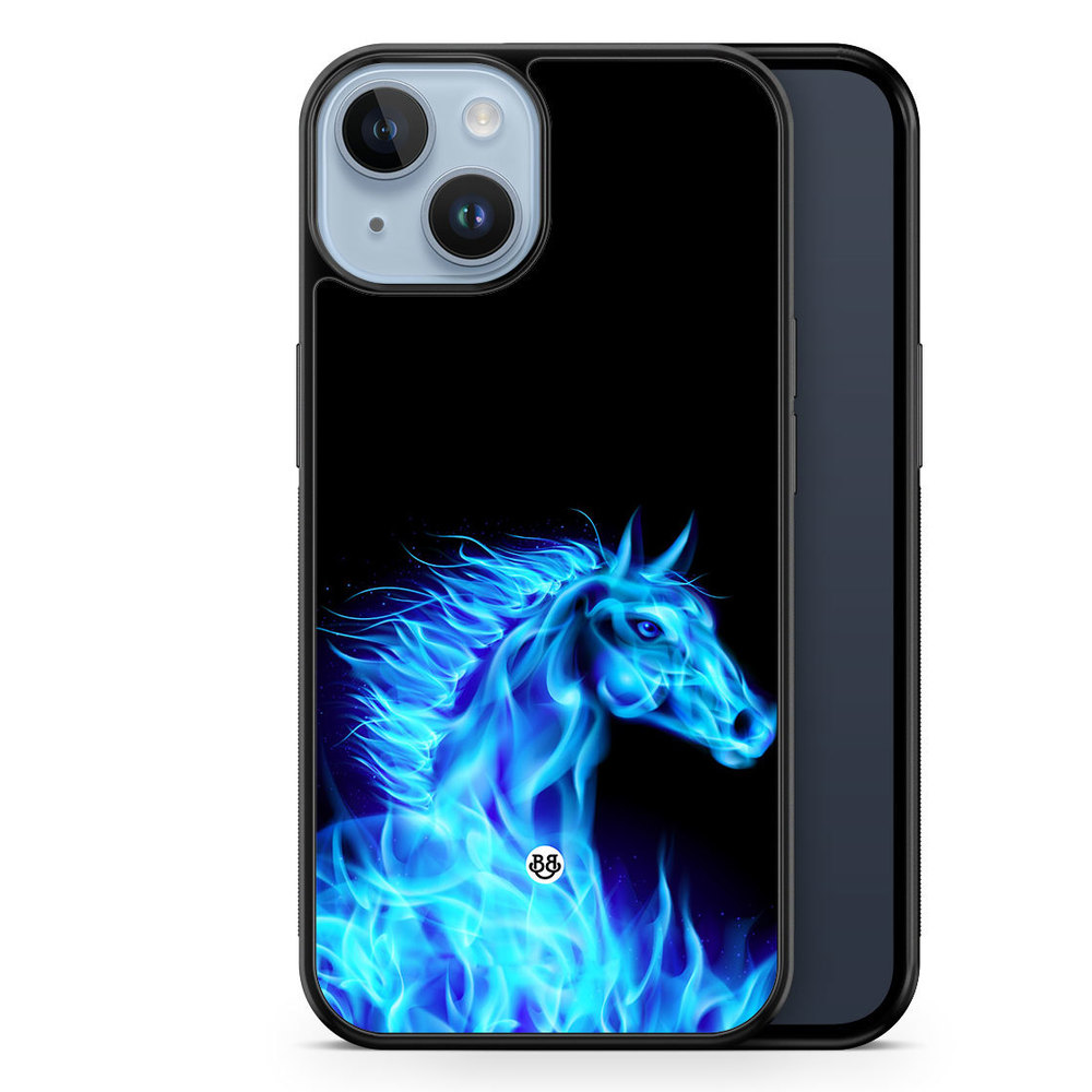 iPhone 14 Plus Case - Flames Horse Blue