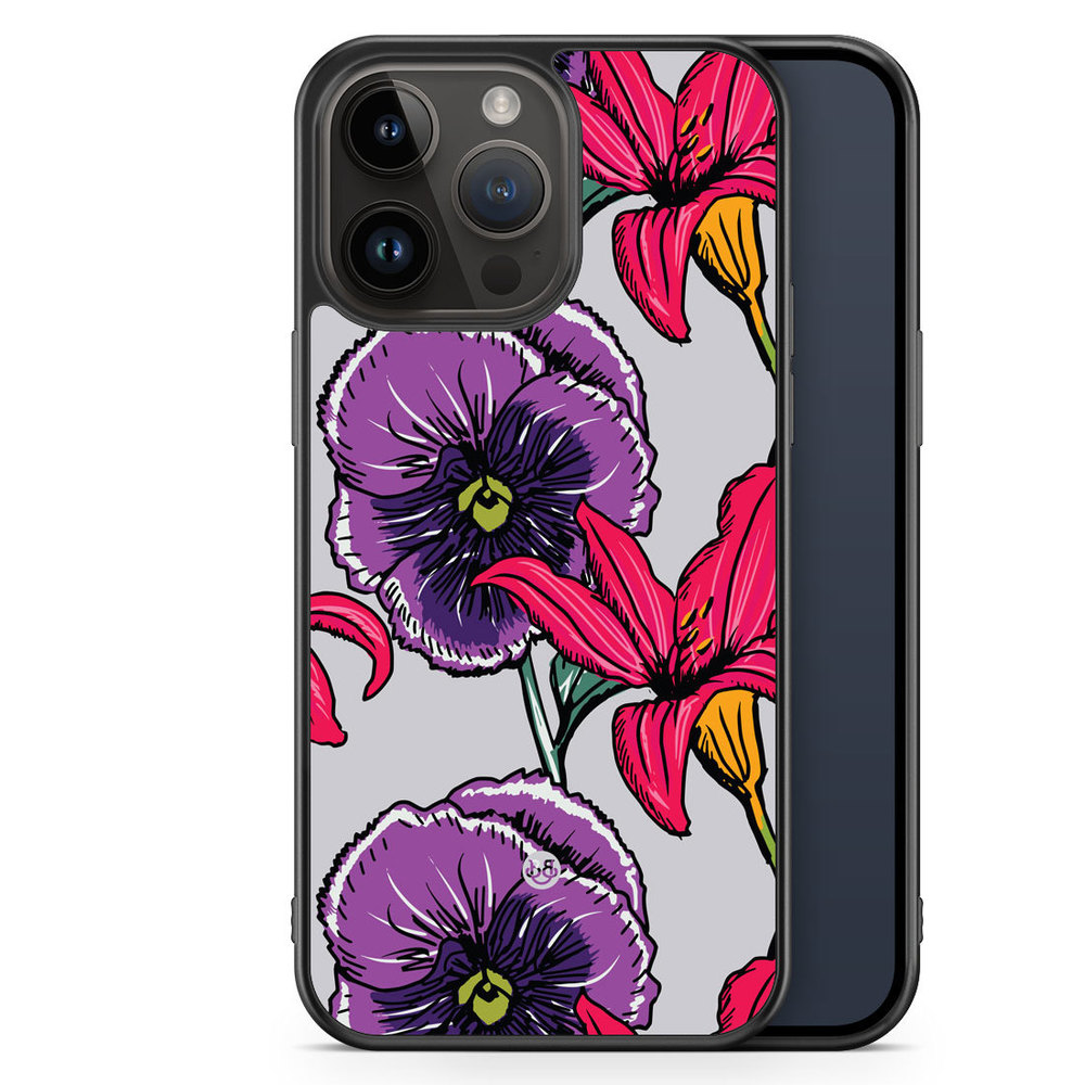 iPhone 14 Pro Max Case - Purple/Cerise Floral