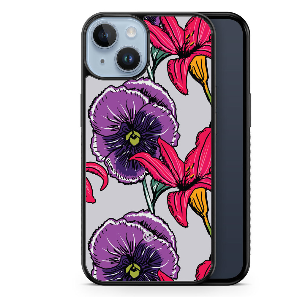 iPhone 14 Plus Case - Purple/Cerise Floral