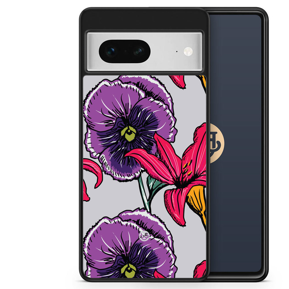 Google Pixel 7 Case - Purple/Cerise Floral