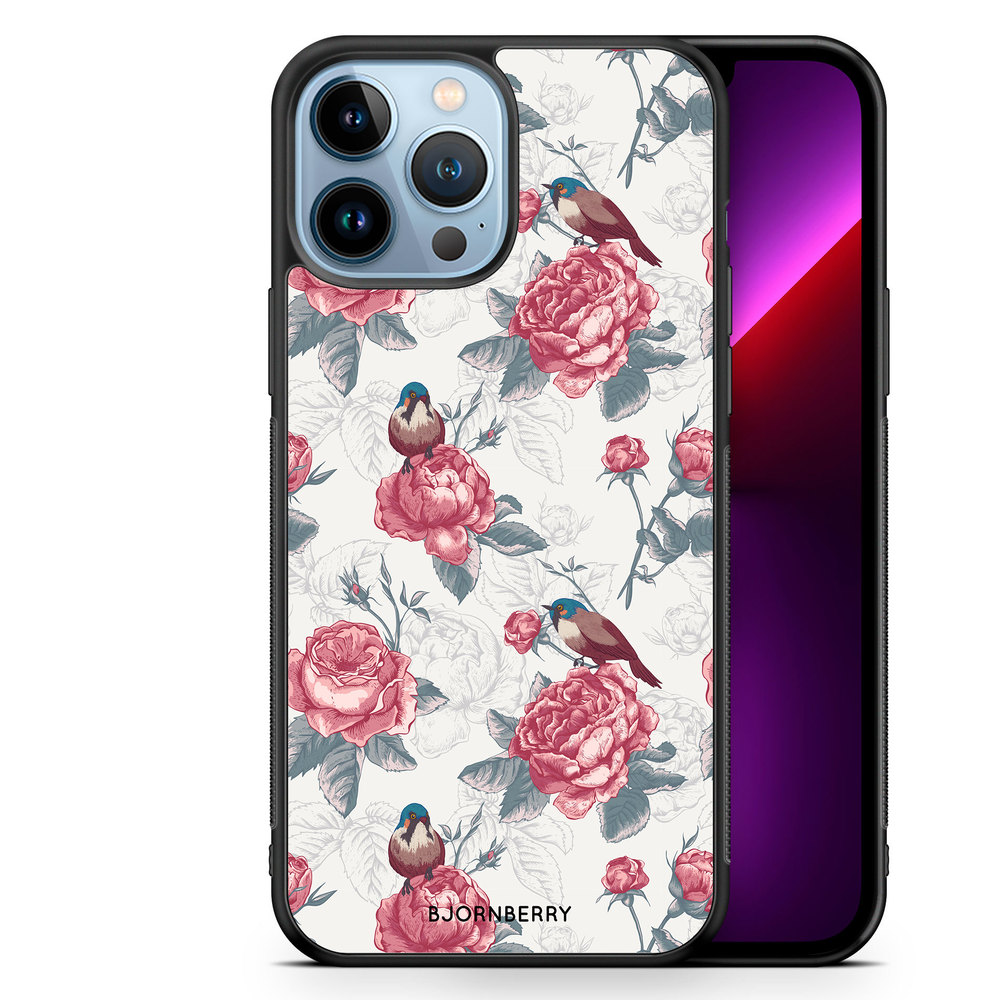 iPhone 13 Pro Max Case - Roses and Birds