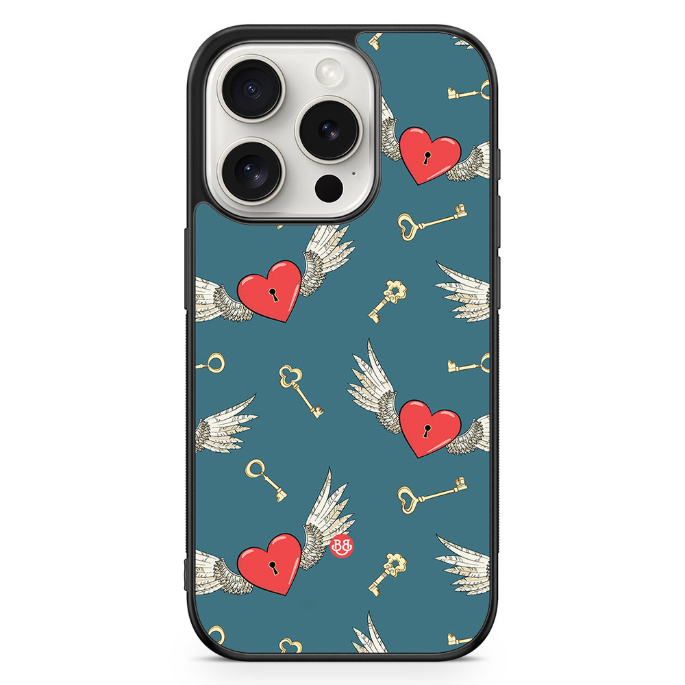 iPhone 15 Pro Case - Hearts and Wings