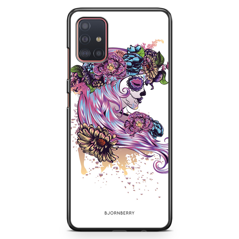 Samsung Galaxy A51 Case - Skull Girl Flowers