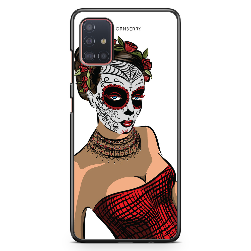 Samsung Galaxy A51 Case - Skull Mask Flowers