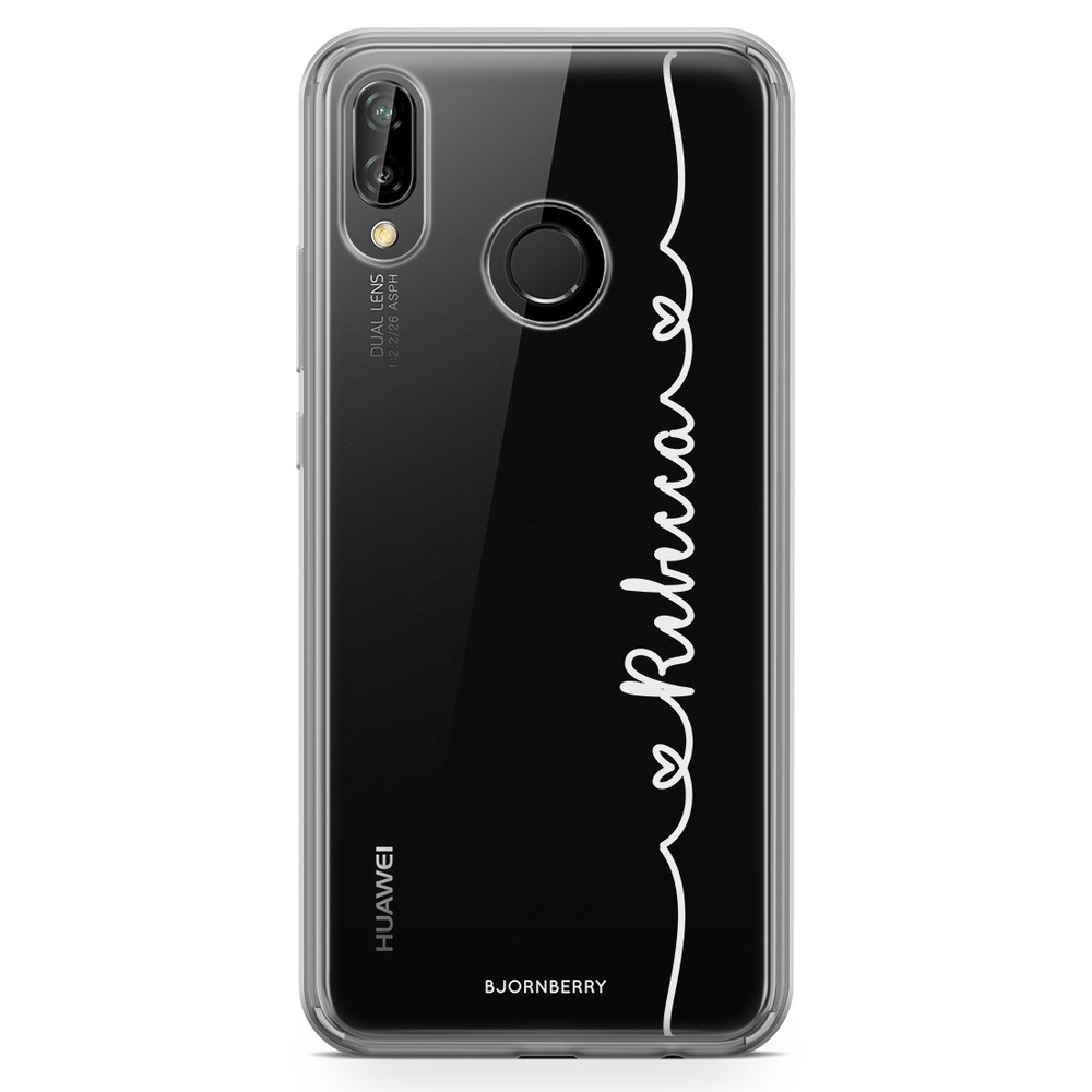 Huawei P20 Lite Fashion Custom Case - Heart Name White