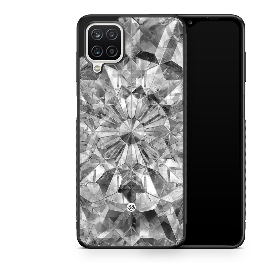 Samsung Galaxy A12 Case - Grey Crystals