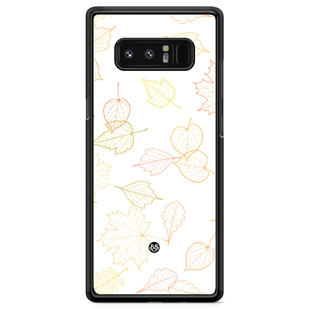 Samsung Galaxy Note 8 Case - White and Leaves