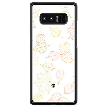 Samsung Galaxy Note 8 Skal - Vit med Löv
