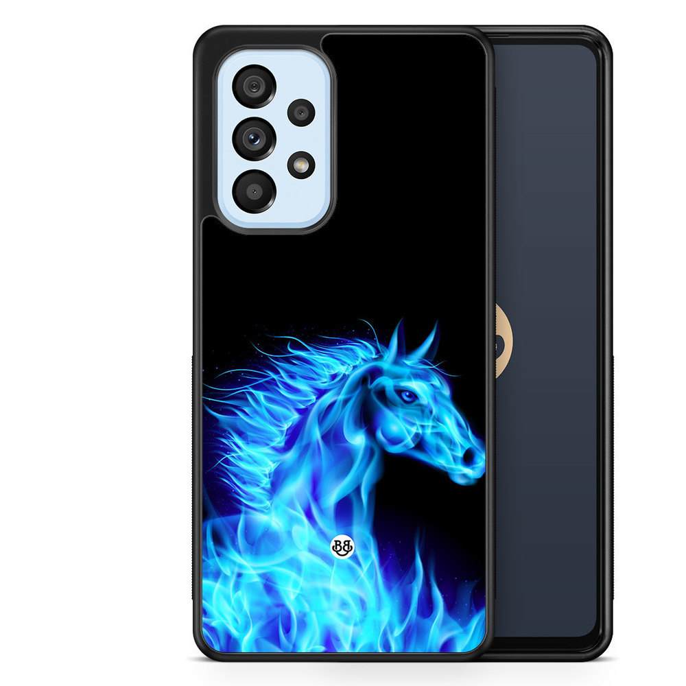 Samsung Galaxy A53 5G Case - Flames Horse Blue