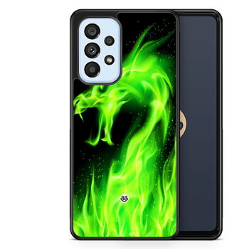 Samsung Galaxy A53 5G Case - Green Flames Dragon