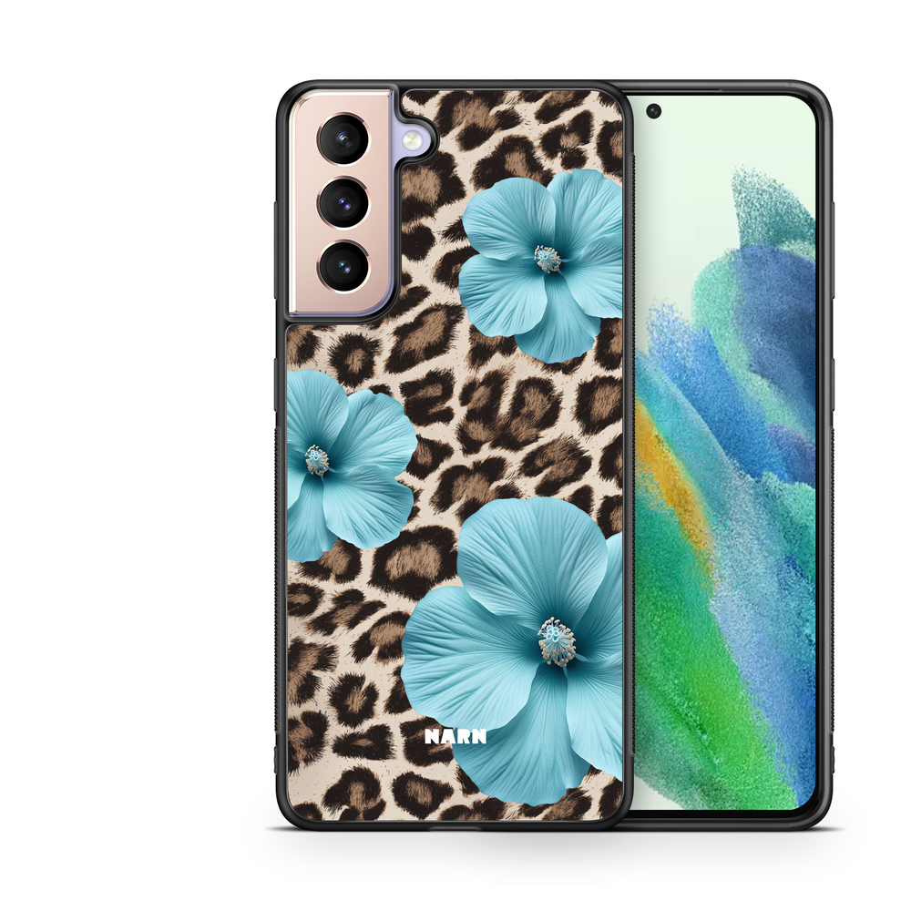 Samsung Galaxy S21 FE 5G Case - Hibiscus Era - Turquoise Leopard