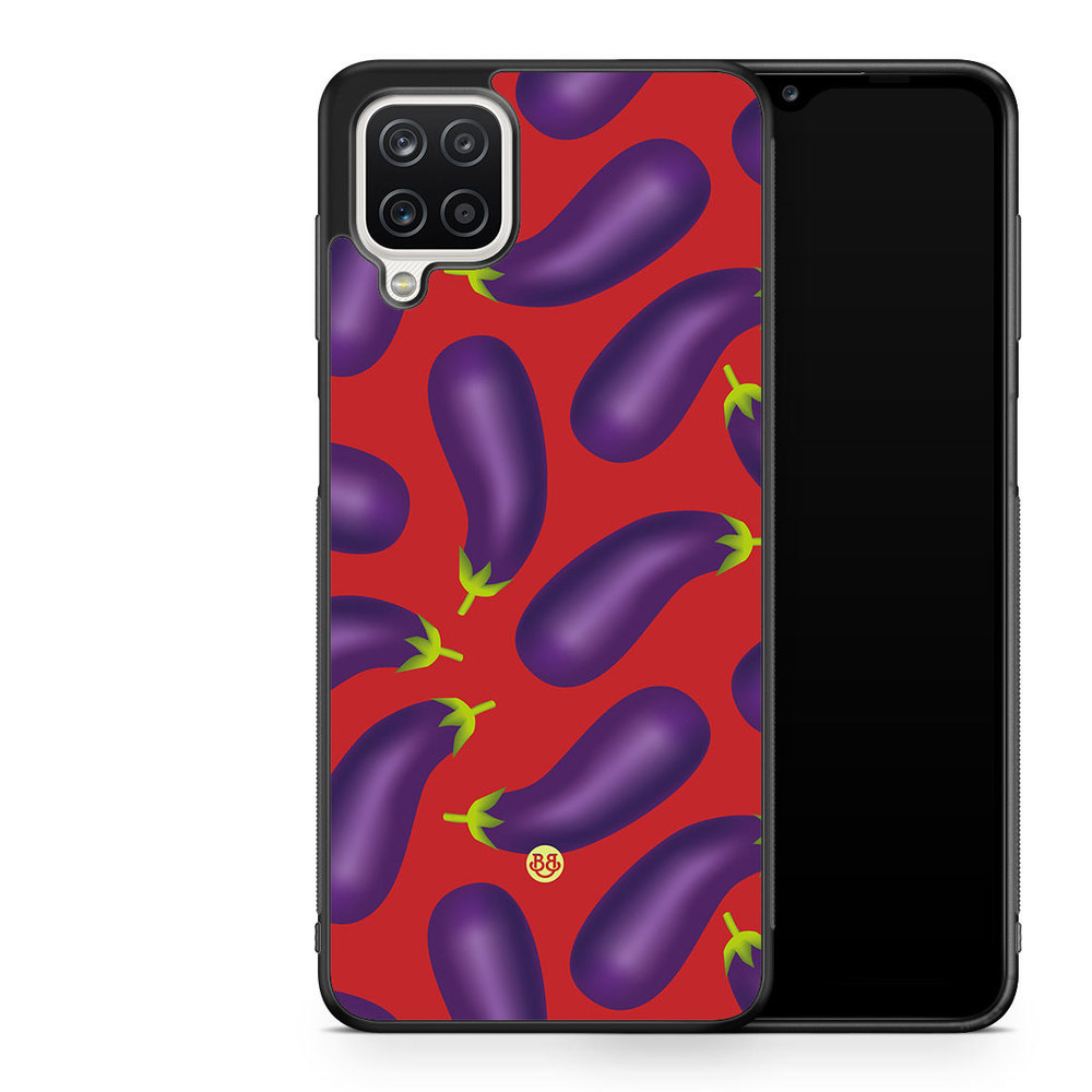 Samsung Galaxy A12 Case - Eggplant Pattern