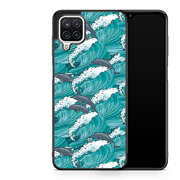 Samsung Galaxy A12 Case - Waves and Dolphins