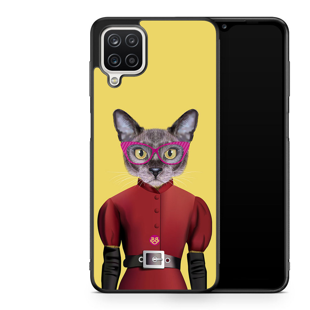 Samsung Galaxy A12 Case - Hipster Cat