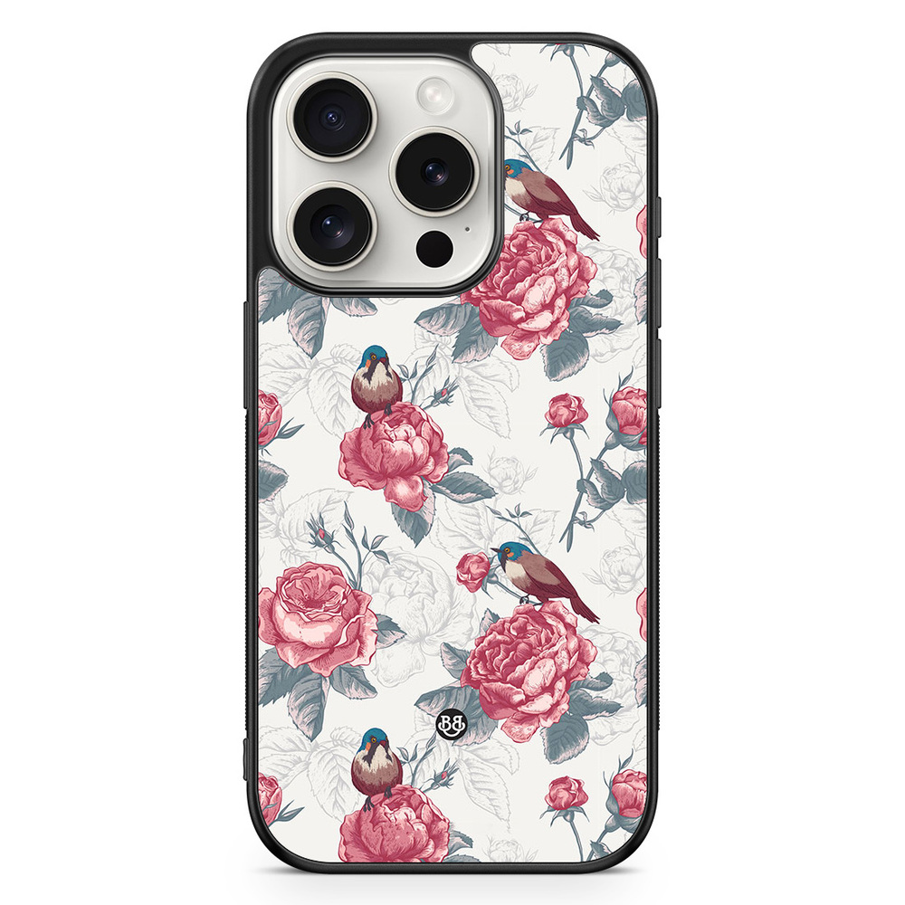 iPhone 15 Pro Case - Roses and Birds