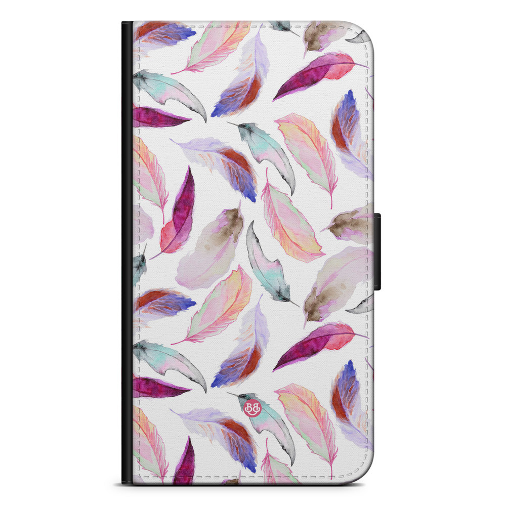 Xiaomi Mi A2 Lite Wallet Case - Watercolor Feathers