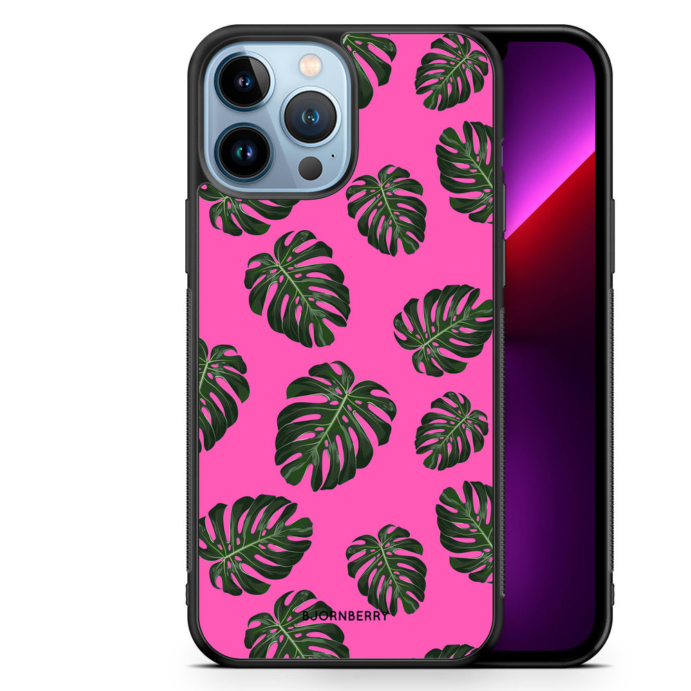 iPhone 13 Pro Max Case - Monstera Pink