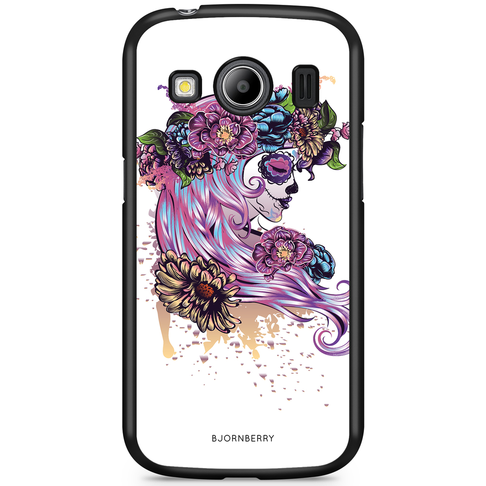 Samsung Galaxy Ace 4 Case - Skull Girl Flowers