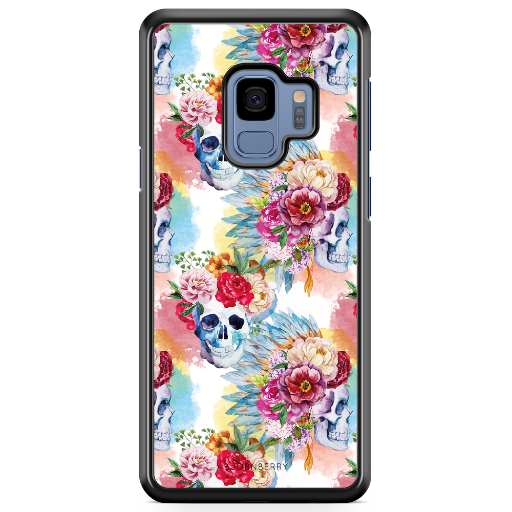 Samsung Galaxy S9 Case - Skulls And Flowers