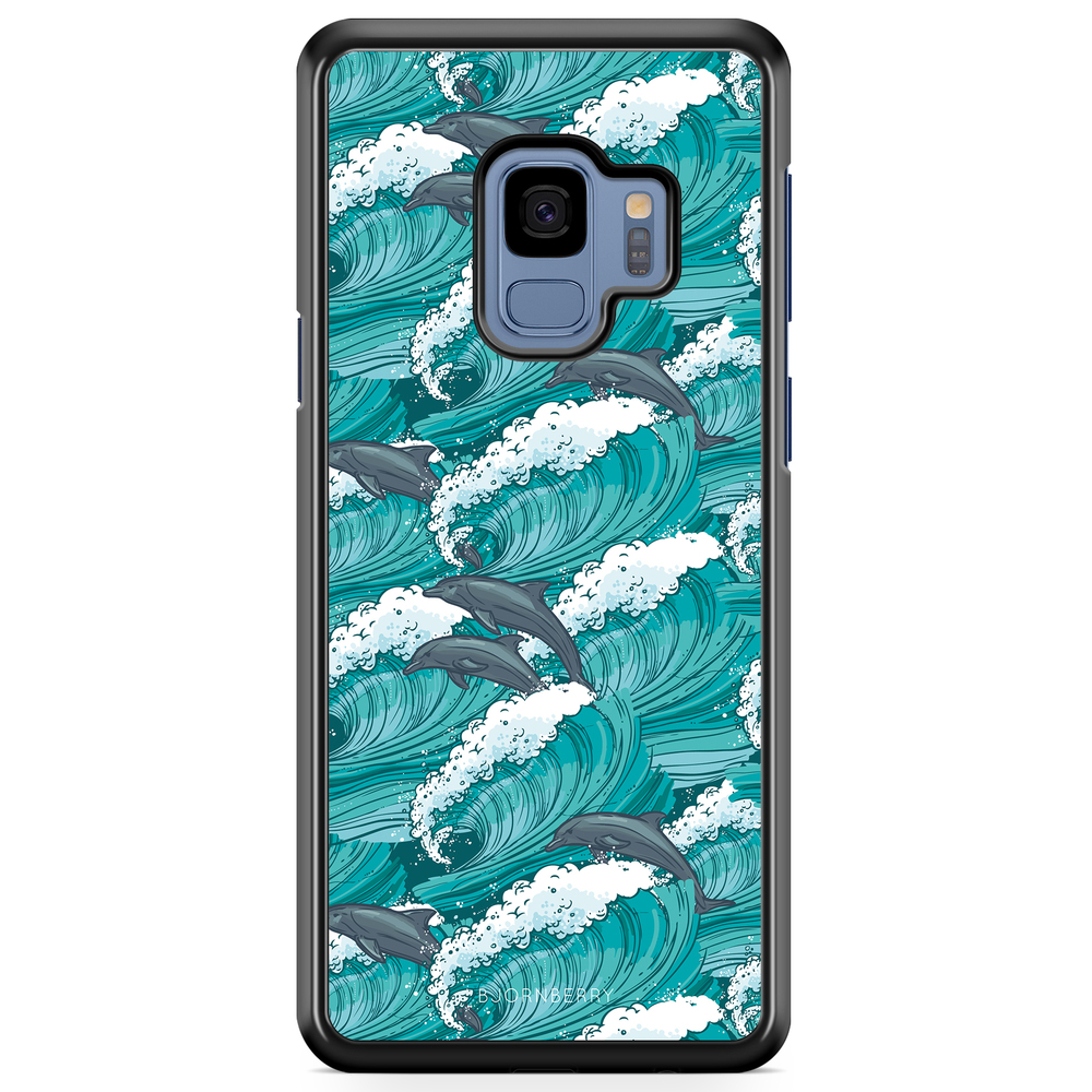 Samsung Galaxy S9 Case - Waves And Dolphins