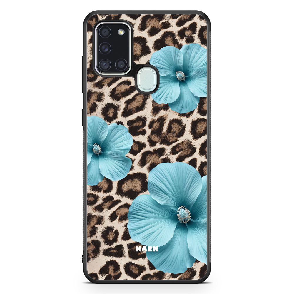 Samsung Galaxy A21s Case - Hibiscus Era - Turquoise Leopard