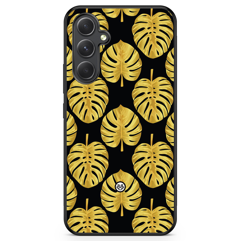 Samsung Galaxy A54 5G Case - Gold Monstera